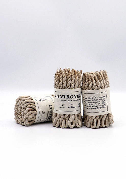 Handcrafted Artisanal Cintronella Nepali Rope Herb Incense