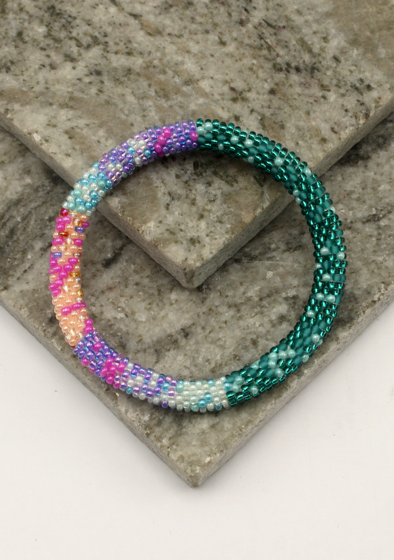 Roll on Beads Aquarmarine Bracelet