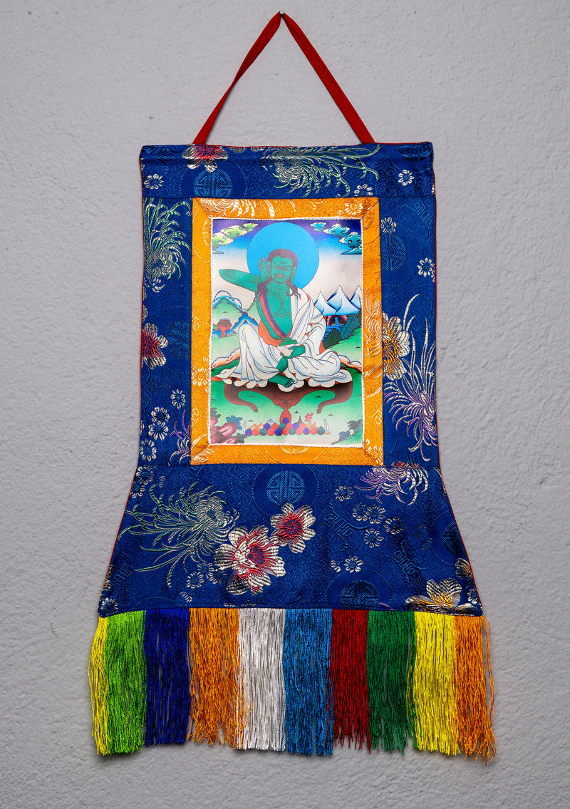 Brocade Framed Buddhist Deity Wall Hanging