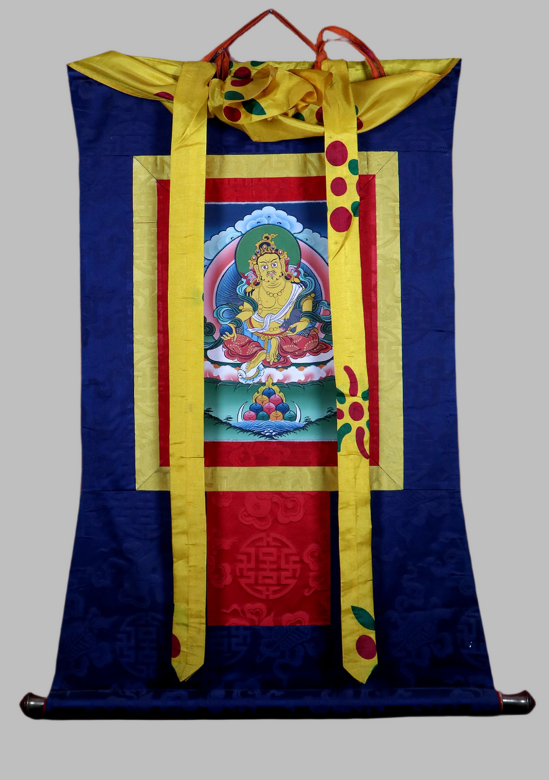 Brocade Kubera  Jambhala Thangka Painting