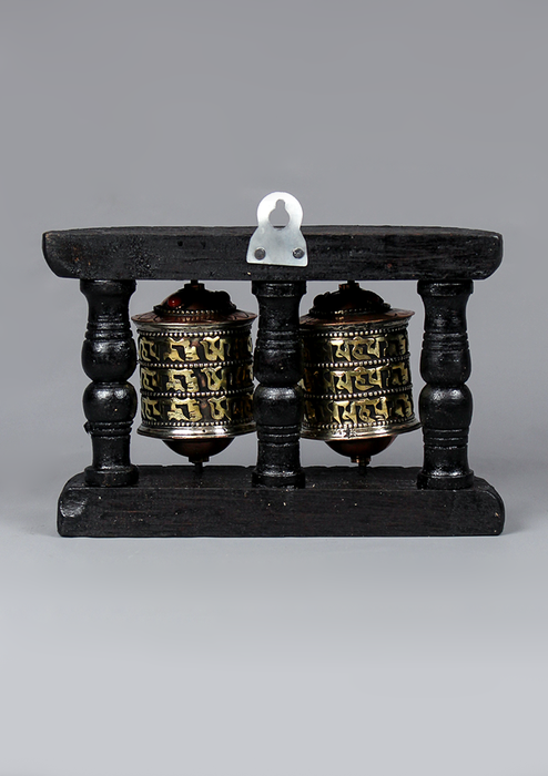 Nepal Souvenirs  OM Mani  Prayer Wheel Wooden Frame  Hanging