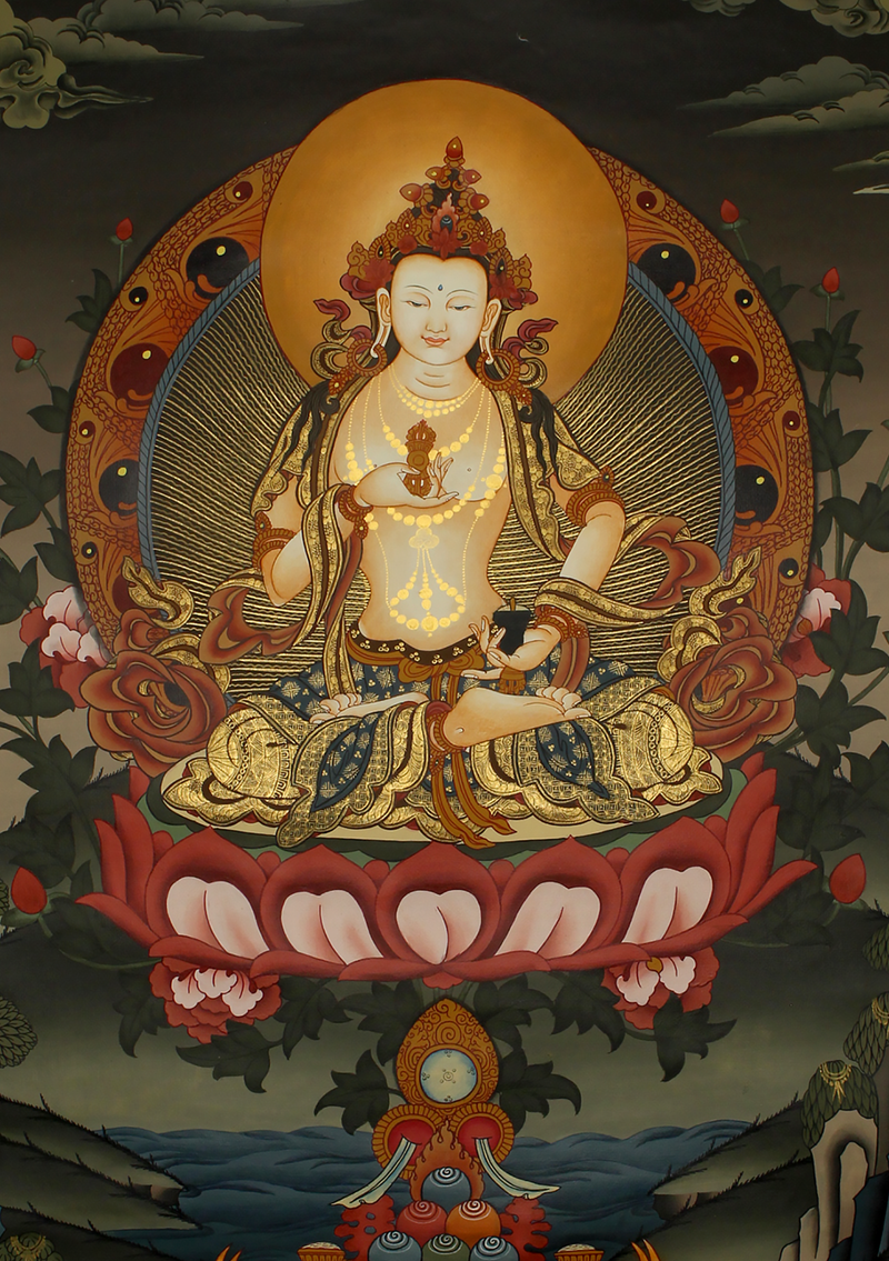 Vajrasattva Thangka Painting Oil Varnished
