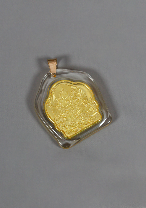 Buddhist Deity With Mantra Pendant