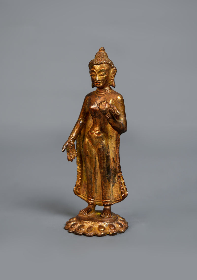 Antique Style Dipankar Buddha Statue 5" H