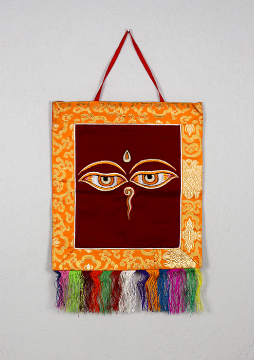 Buddha Eyes Brocade Wall Hanging