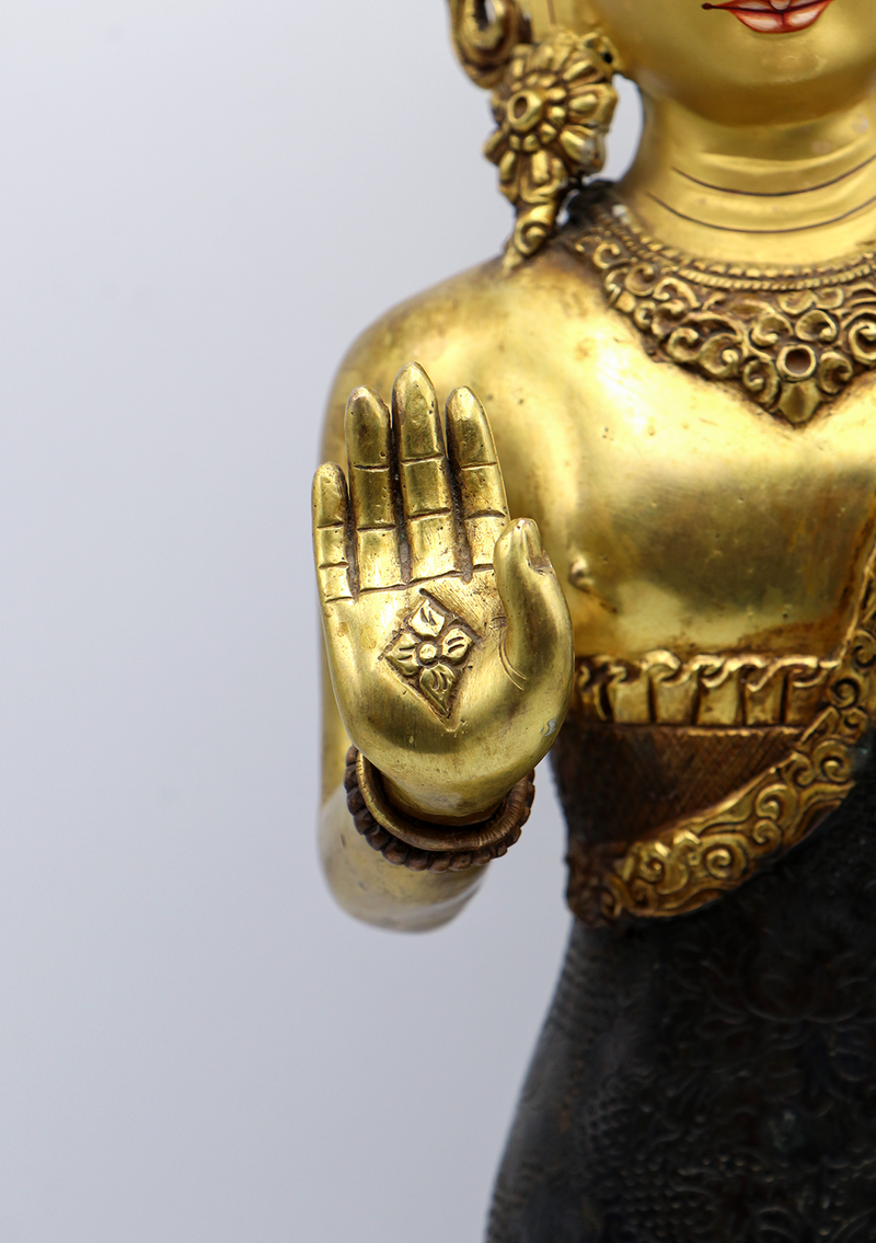 Dipankar Buddha 24 K Gold Copper Statue 19"H