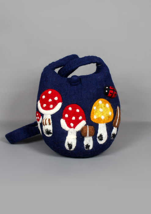 Felt Round Mushroom Design Bag