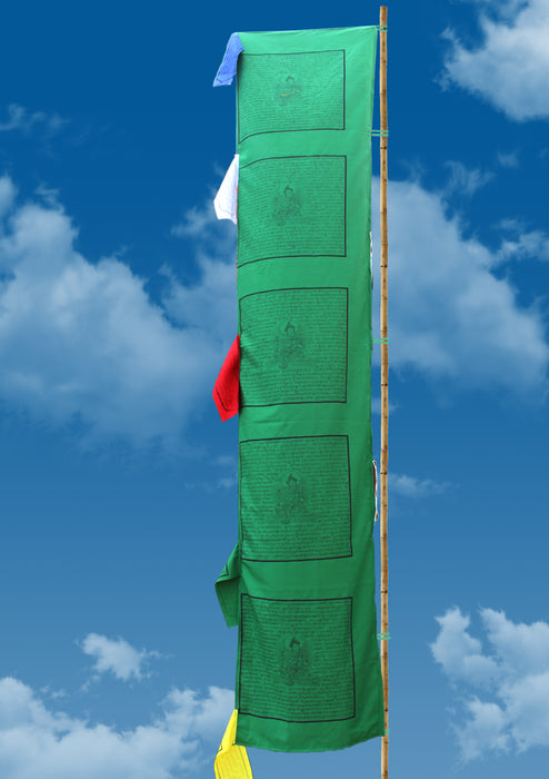 Tibetan Deities Green Tara Printed Vertical Prayer Flags