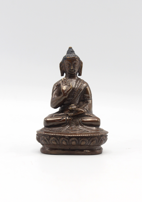 Copper Oxidized Amoghsiddhi Buddha Statue 3"