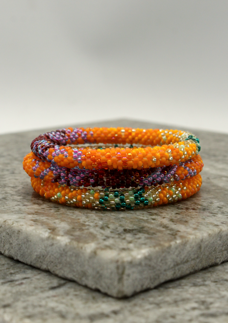 Orange Holland Roll on Beads Bracelet