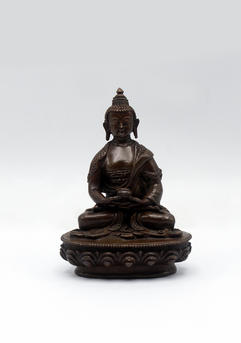 Copper Amitabha Buddha Statue 3.5"H