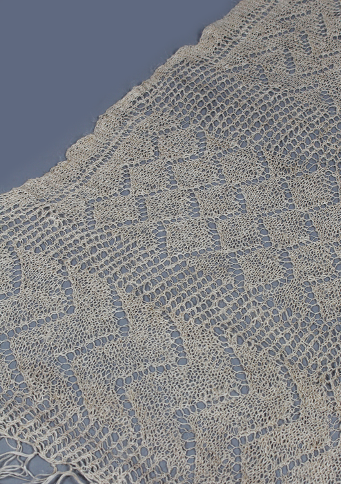 Handcrafted Ecofriendly Nettle Yarn Woven Pattern Shawl