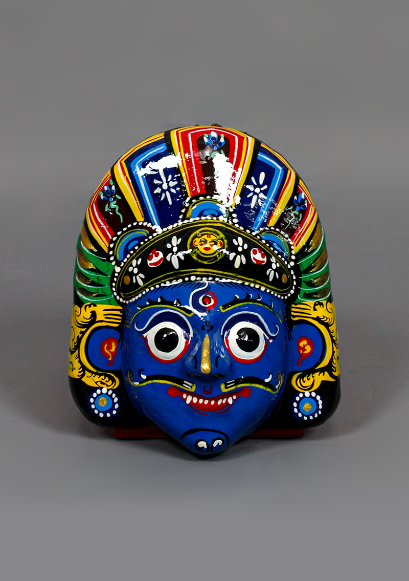 Handpainted Swet Bhairab Paper Mache Mask