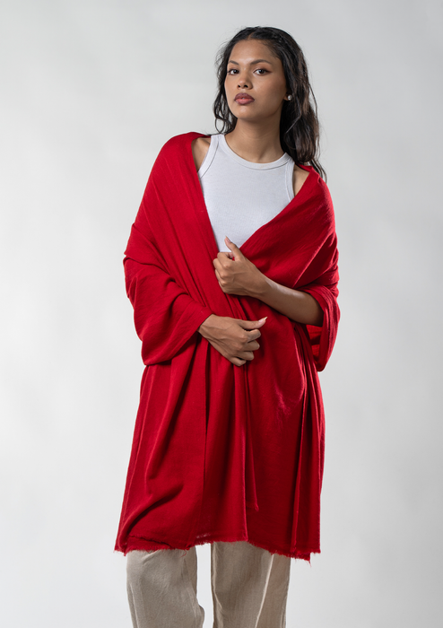Wine Red Pure Pashmina Shawl