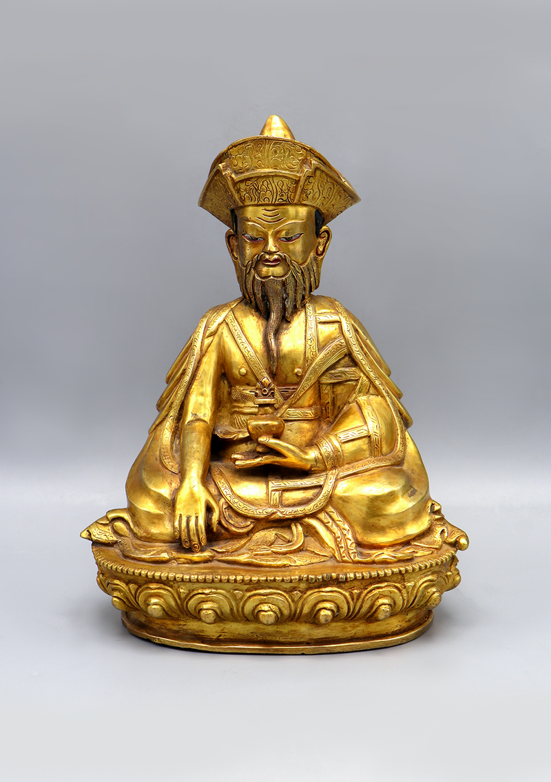 Zhabdrung 24K Gold Rinpoche Statue 7.5"H