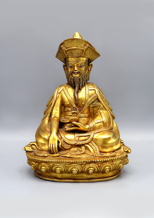 Zhabdrung 24K Gold Rinpoche Statue 7.5"H