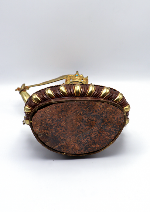 God of Wisdom 24 K Gold  Copper Manjushree Statue 13" H