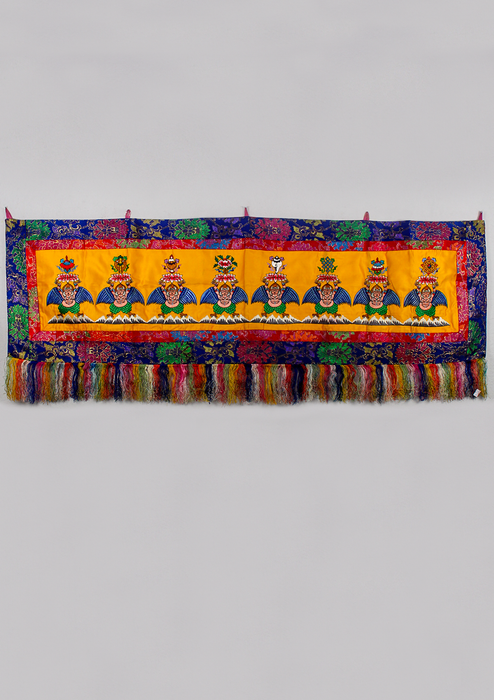 Garud Eight Auspicious Symbol Brocade Wall Hanging
