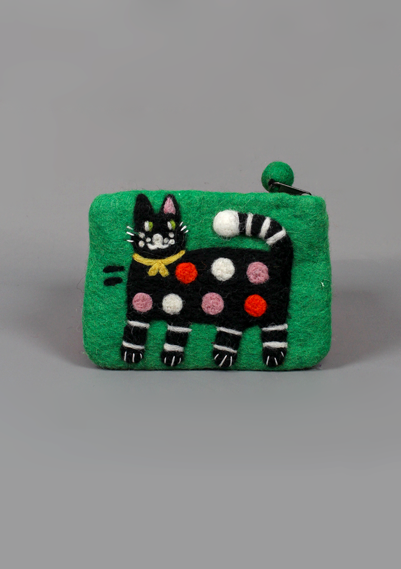 Felt Purse With Cute Cat Design