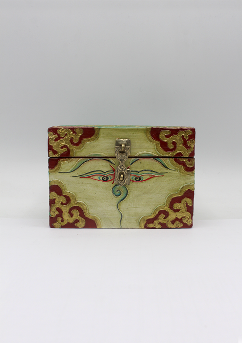 Handpainted Tibetan Wooden Boxes with Endless Knot- Small