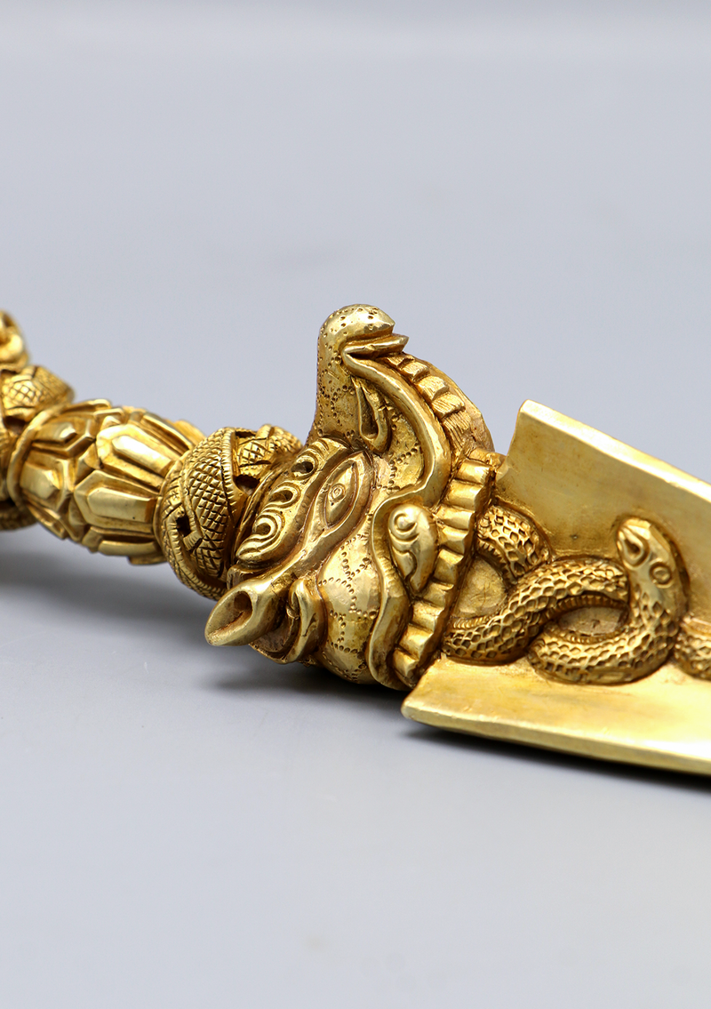 Buddhist Ritual Gold Plated Phurba Dagger