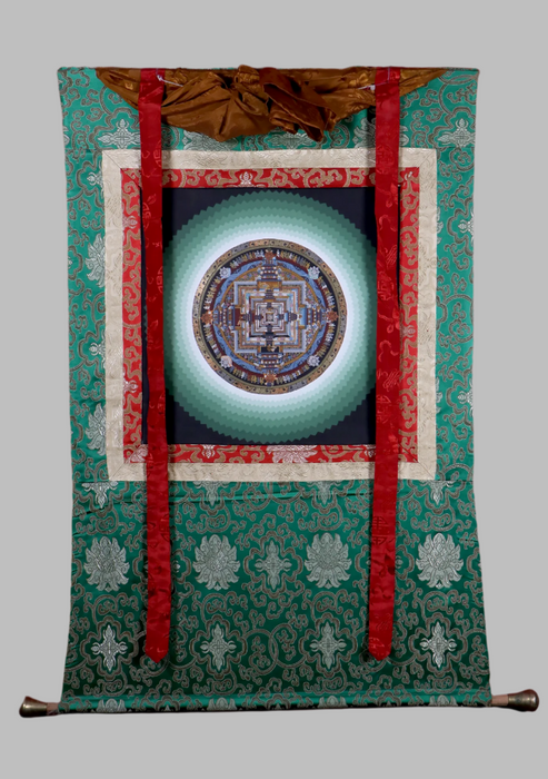 Mandala Thousand Lotus Brocade Thangka Painting