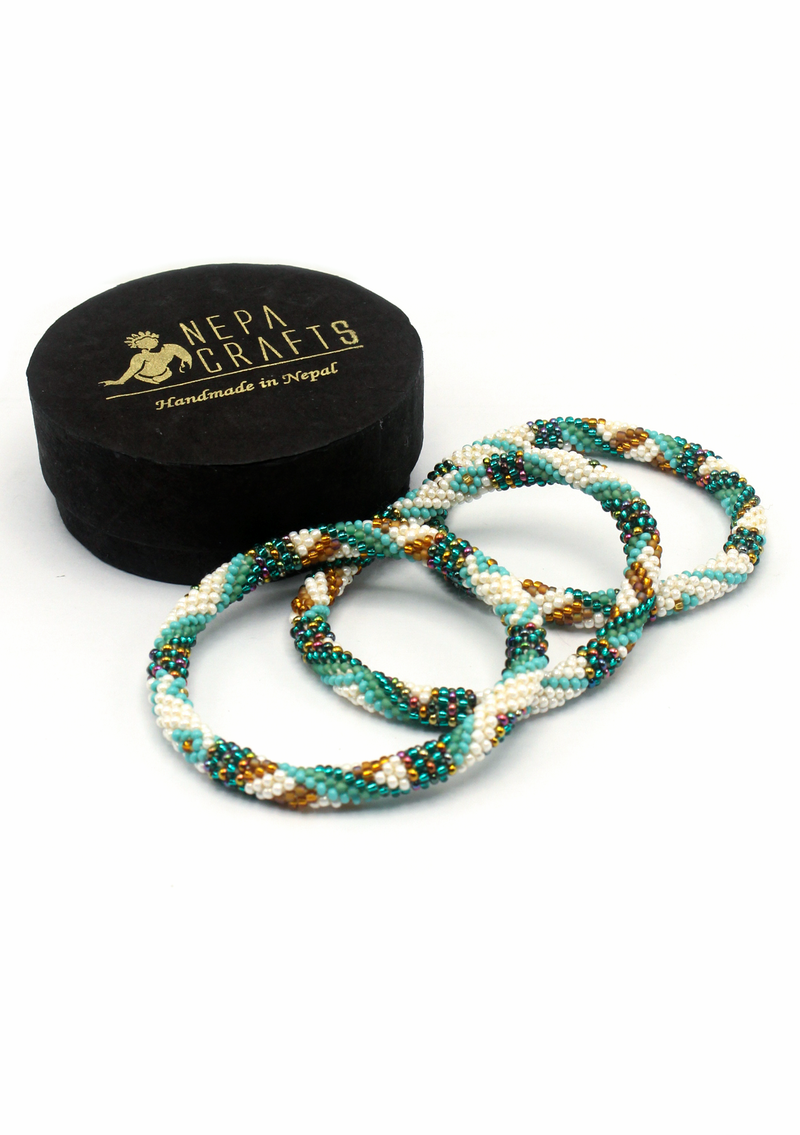 Gaurishankar Roll on Beads Bracelet Gift Set of 3 in Eco-Friendly Jewelry Box