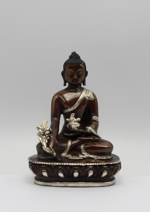 Copper Medicine Buddha Statue 5" H