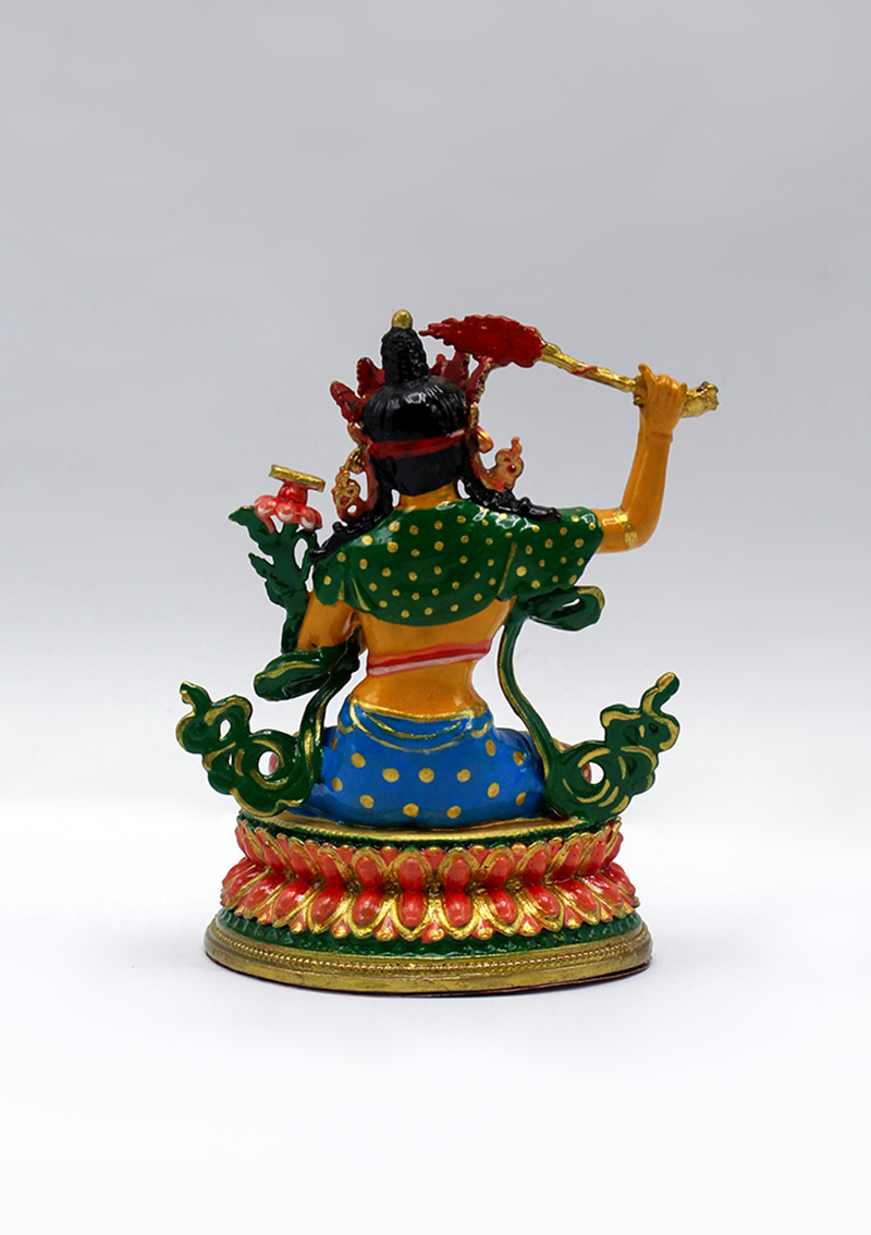 Hand-Painted Manjushri Statue By Menu Shakya