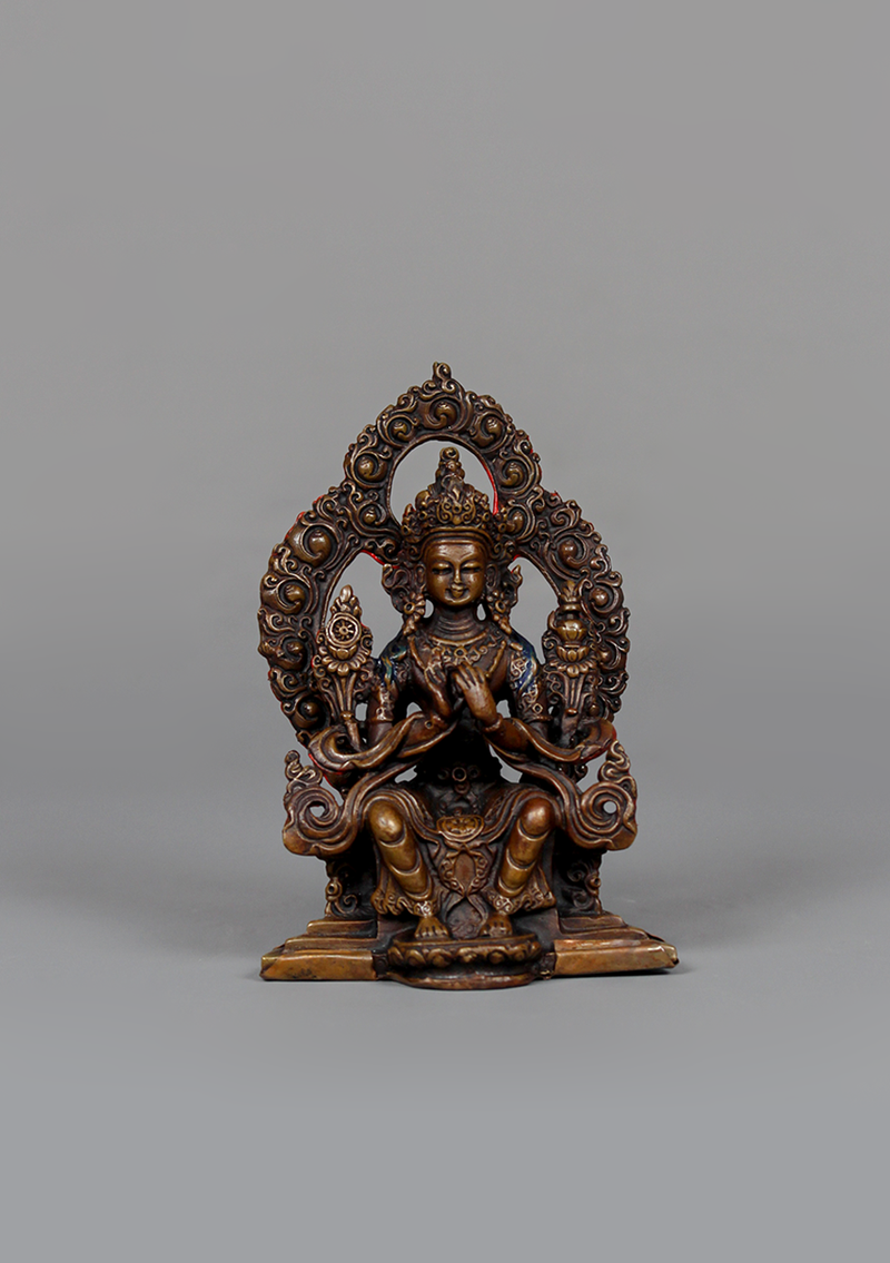 Copper Maitreya Statue 4"