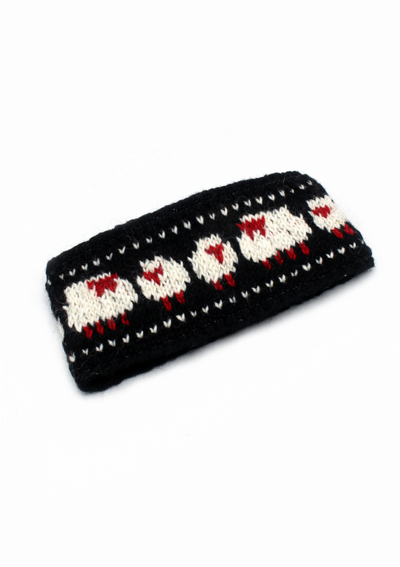 Pure Wool  Sheep Sheep Head Band with Inner Fleece