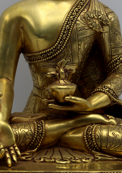 Masterpiece 24 K Gold Medicine Buddha Statue 11" H