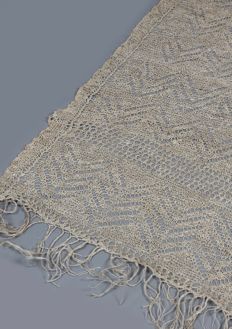 Handcrafted Nettle Fiber Woven Pattern Shawl