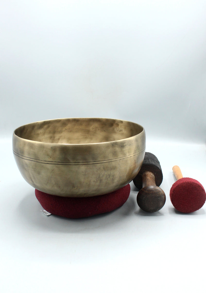 Tibetan Old Healing Glass Shape Singing Bowl