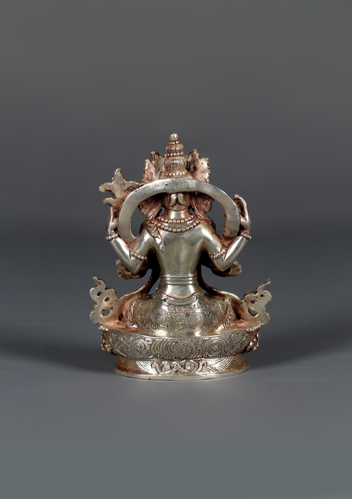 Sterling Silver 925 Chenrezig God of Compassion  Statue 9 cm