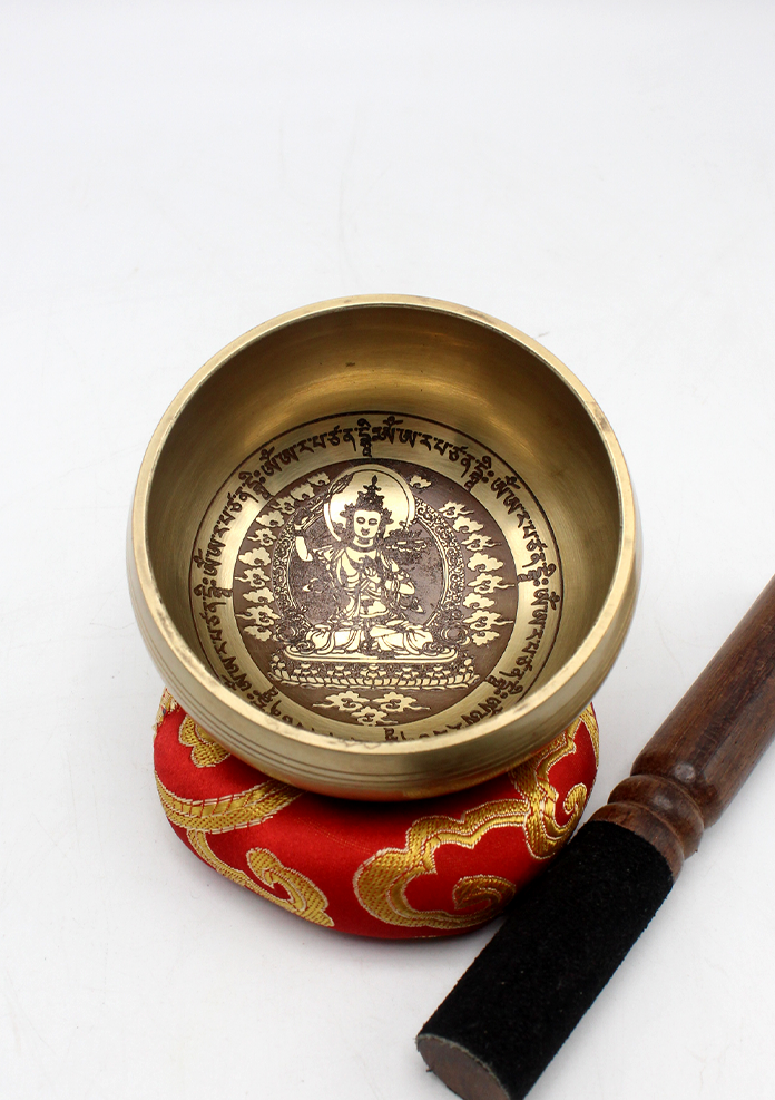 Singing Bowl with Buddhist Deities