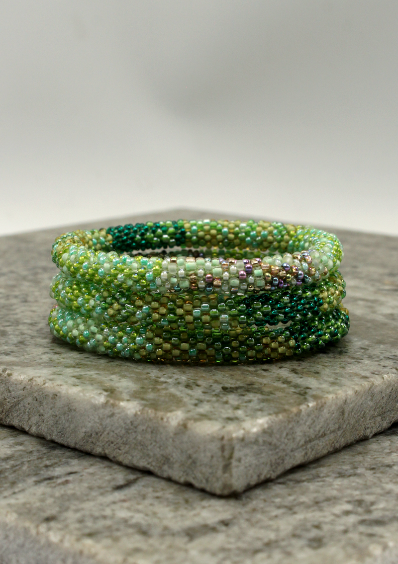 Roll on Beads Forest Green Bracelet