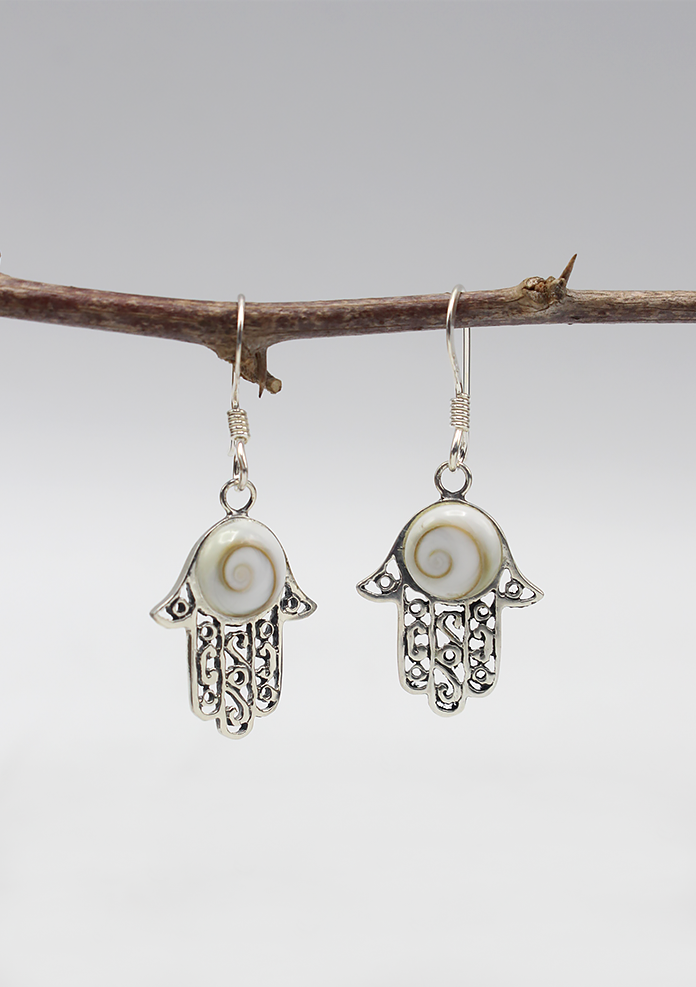Silver Sterling 925 Hamsa Earrings Indonesia