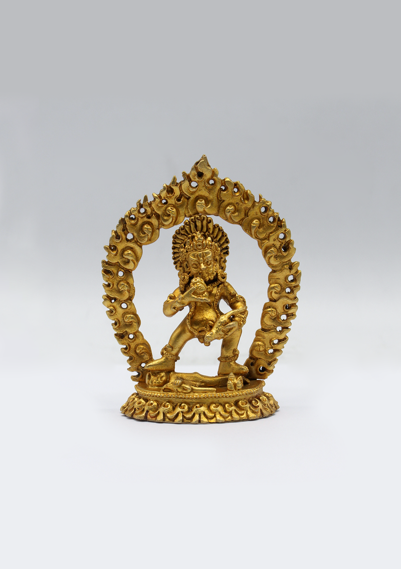 Gold Plated Kubera Statue 3.5"H