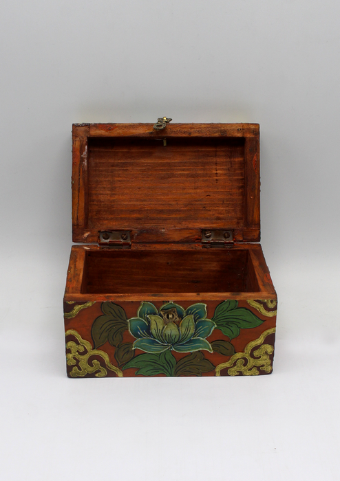 Handpainted Tibetan Wooden Boxes with Clouds- Medium