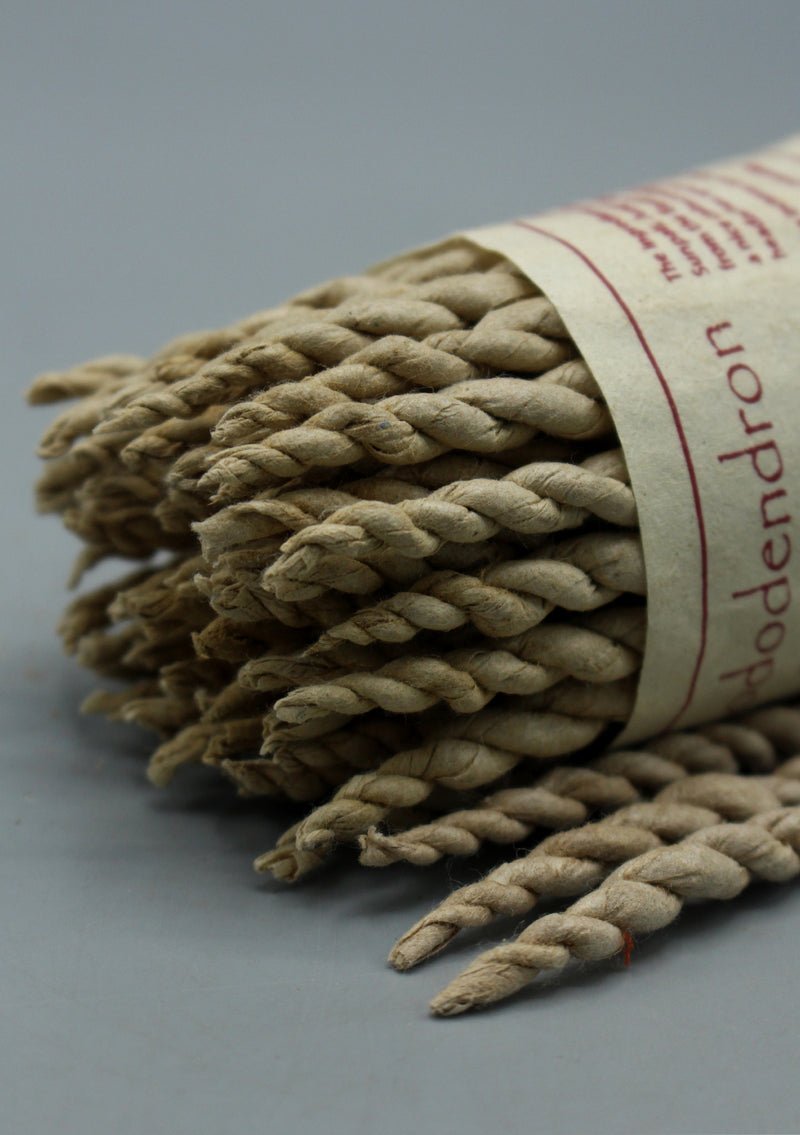 Two Bundle Rhododendron Rope Incense with Ceramic Rope Incense Burner