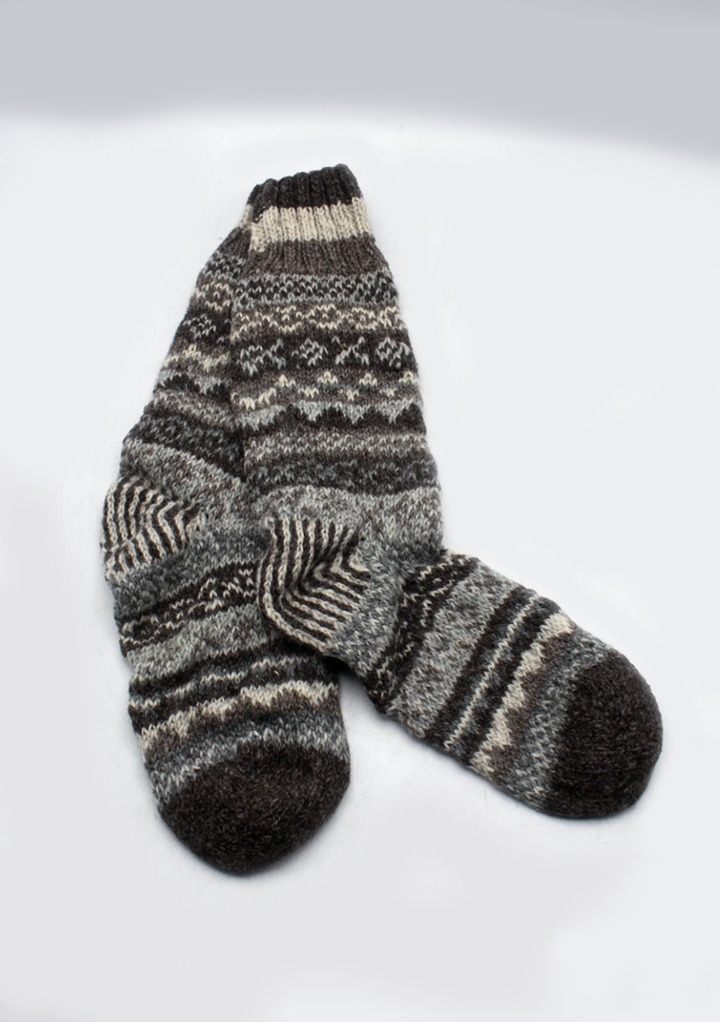Handknitted Natural Woolen Knee High Socks SALE 65% OFF