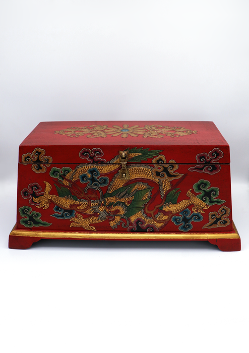 Handpainted Tibetan Dragon Wooden Box