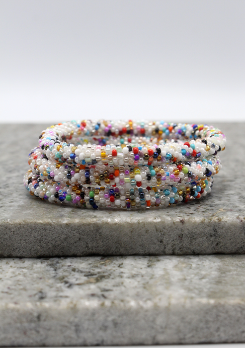Multicolor Beads Nepalese Roll on Bracelet