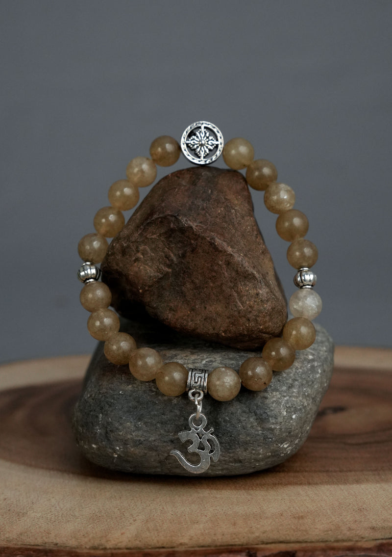 Mixed Stones Wrist Bracelet with Charm