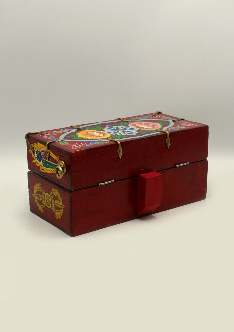 Handcrafted Wooden Buddhist Ritual Tibetan Altar Portable Shrine Box