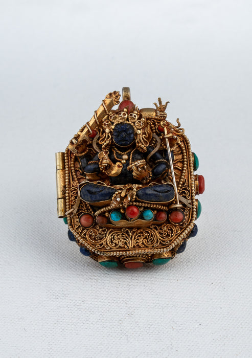 925 Silver Tibetan Ghau with Gold Plating - Mahakala & Medicine Buddha