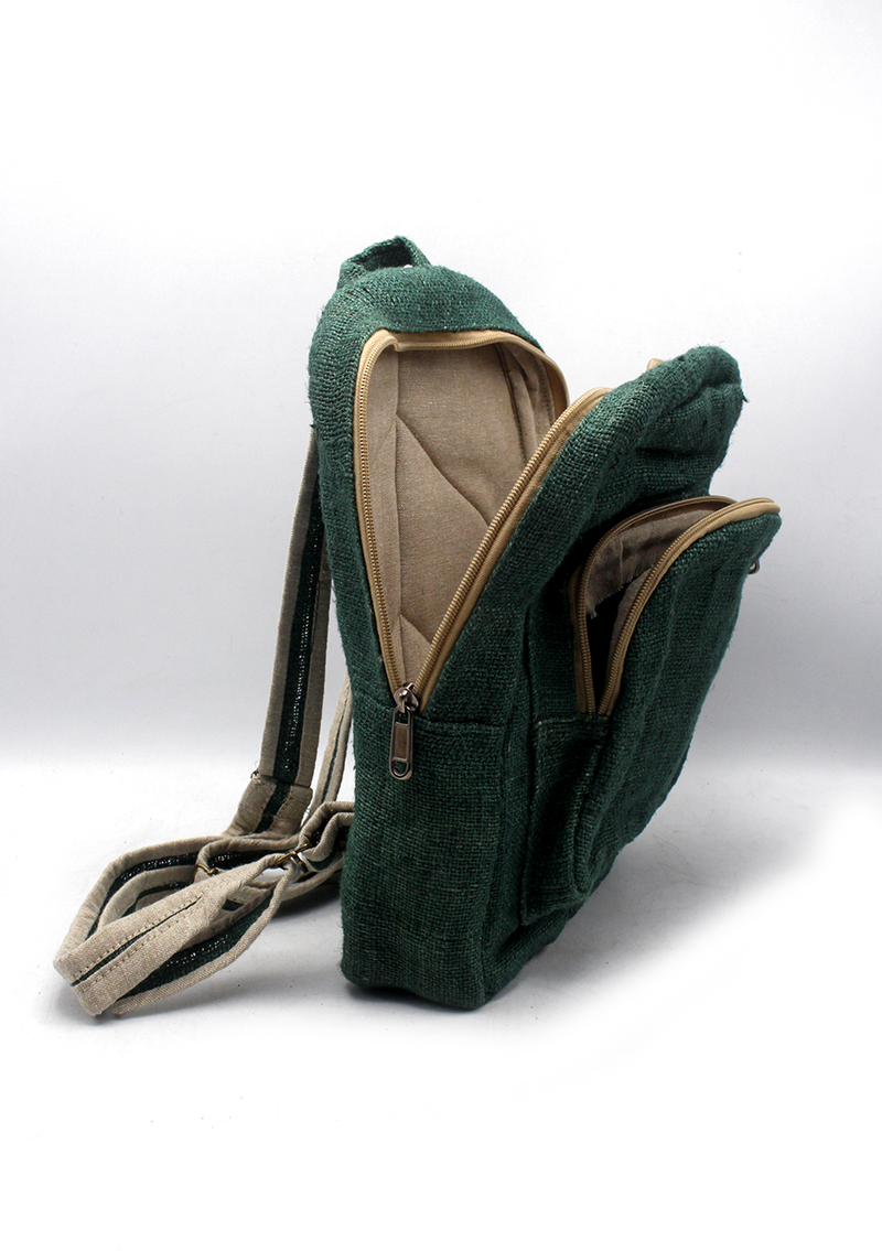 Natural and Earthy Green Hemp Backpack