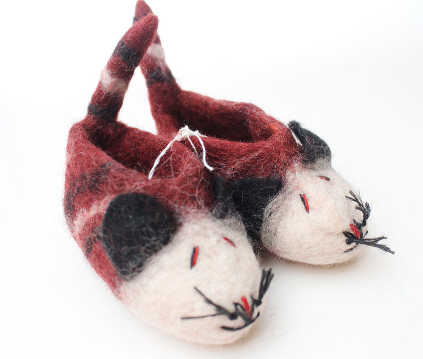 Maroon Felt Kids Shoes/ Slipper