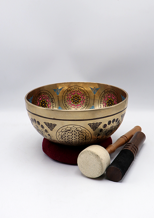 Shakyamuni Buddha Painted Singing Bowl 8.25"